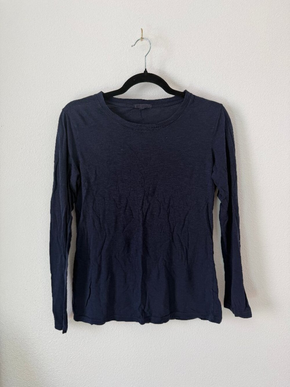 "It Is Well LA" Navy Long Sleeve Crewneck Shirt, 100% Cotton, Size S